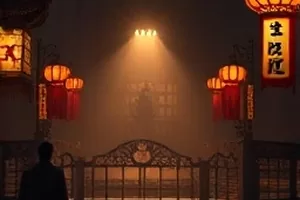 悬疑剧《雾港来信》封面，雨夜码头与旧货仓铁门